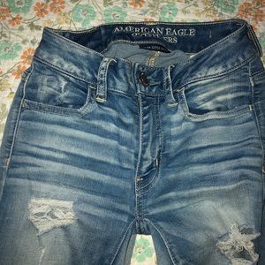 super stretch ripped ae jeans